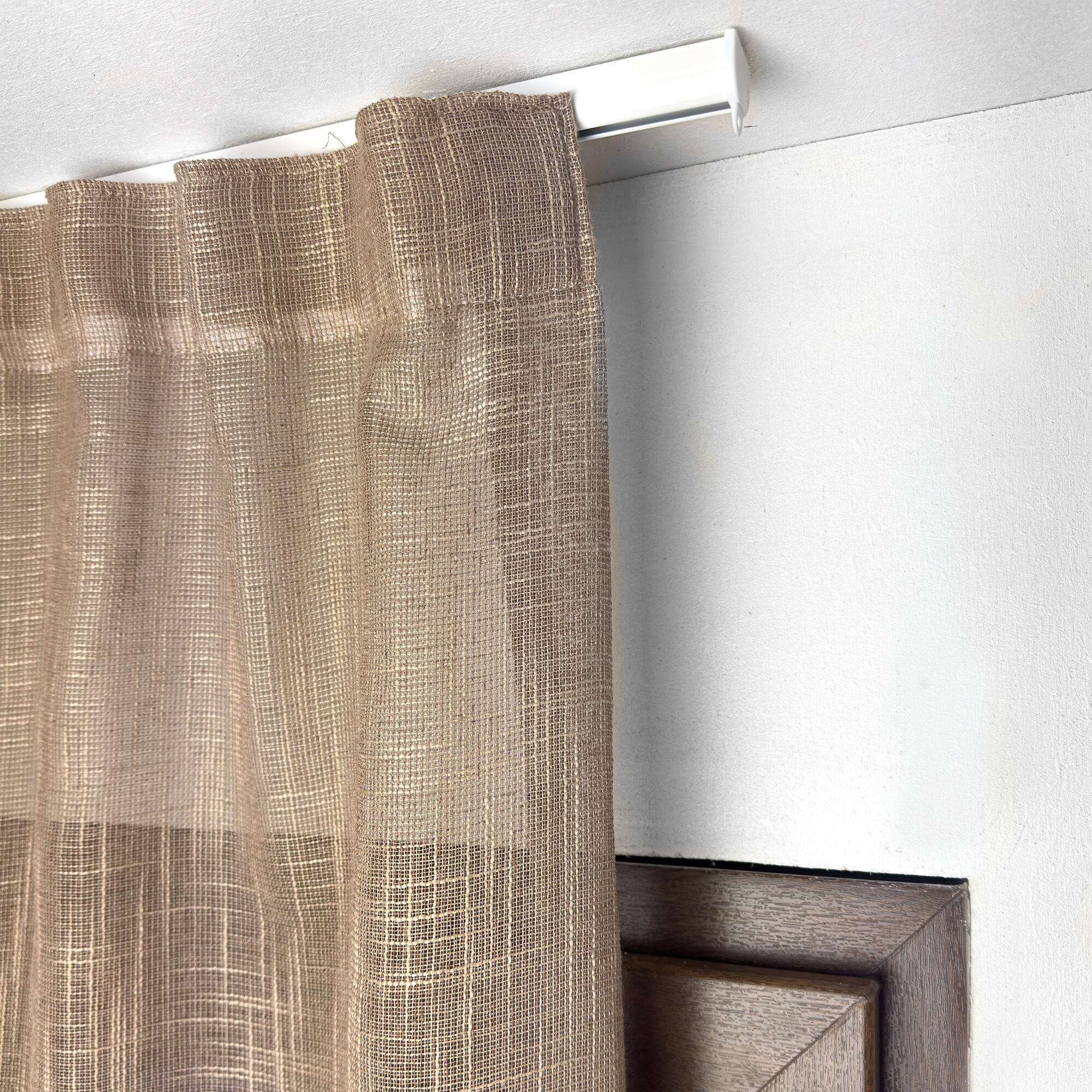 Binario Per Tende Arricciate - In Alluminio, Per Installazione A Parete O Soffitto, Movimento Manuale, Bianco 220cm - Foto 2