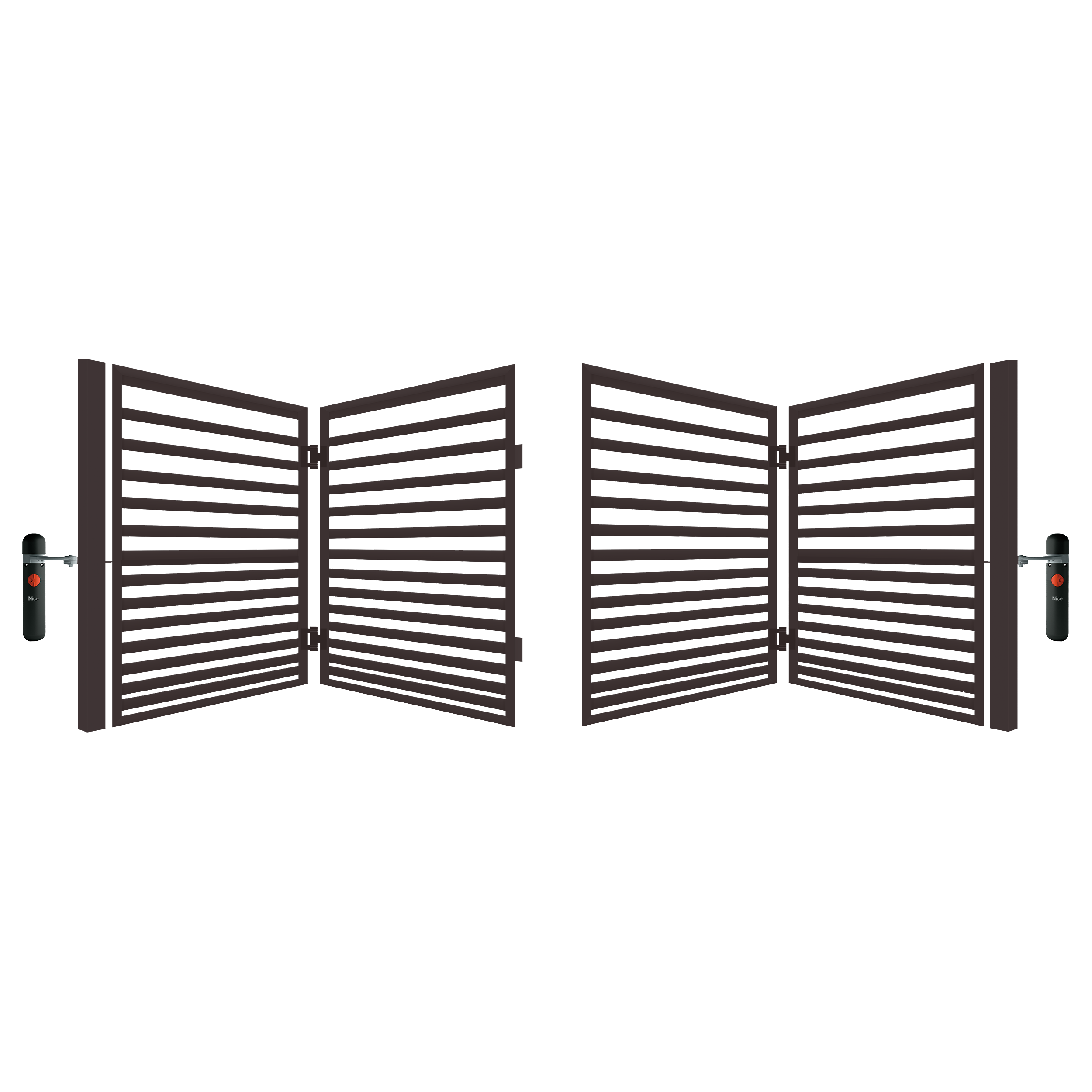 Brama łamana Bali II 4x1,5 m brązowa automat Polbram