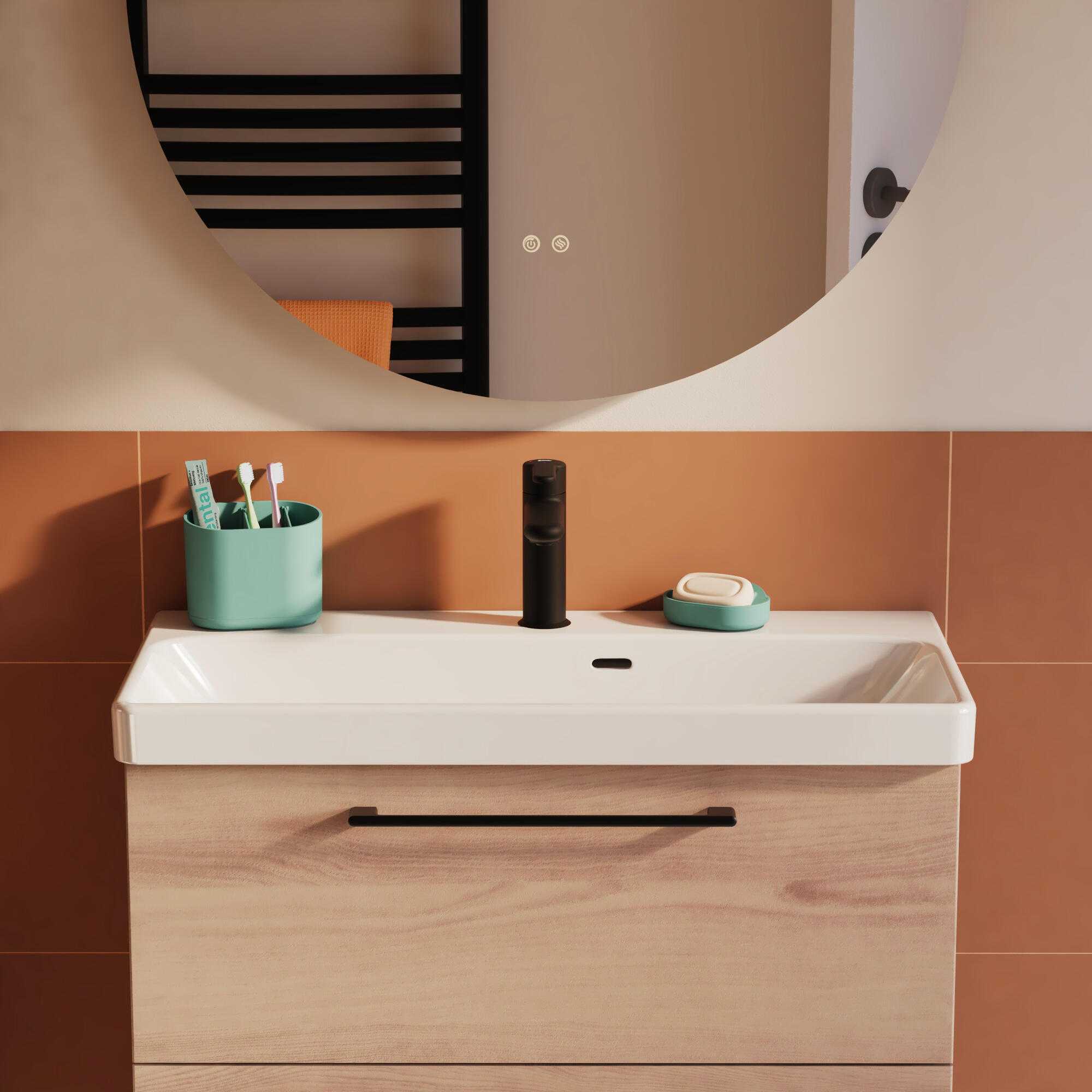 Bateria umywalkowa 16.2 cm 4.9 l/min czarna Easy Sensea - 5