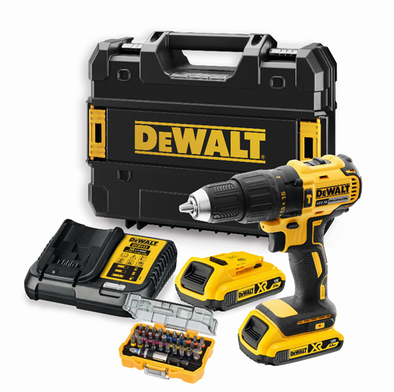 Perceuse à Percussion DEWALT DCD805E2T-QW XR 18V – Kit 2 Batteries + Valise