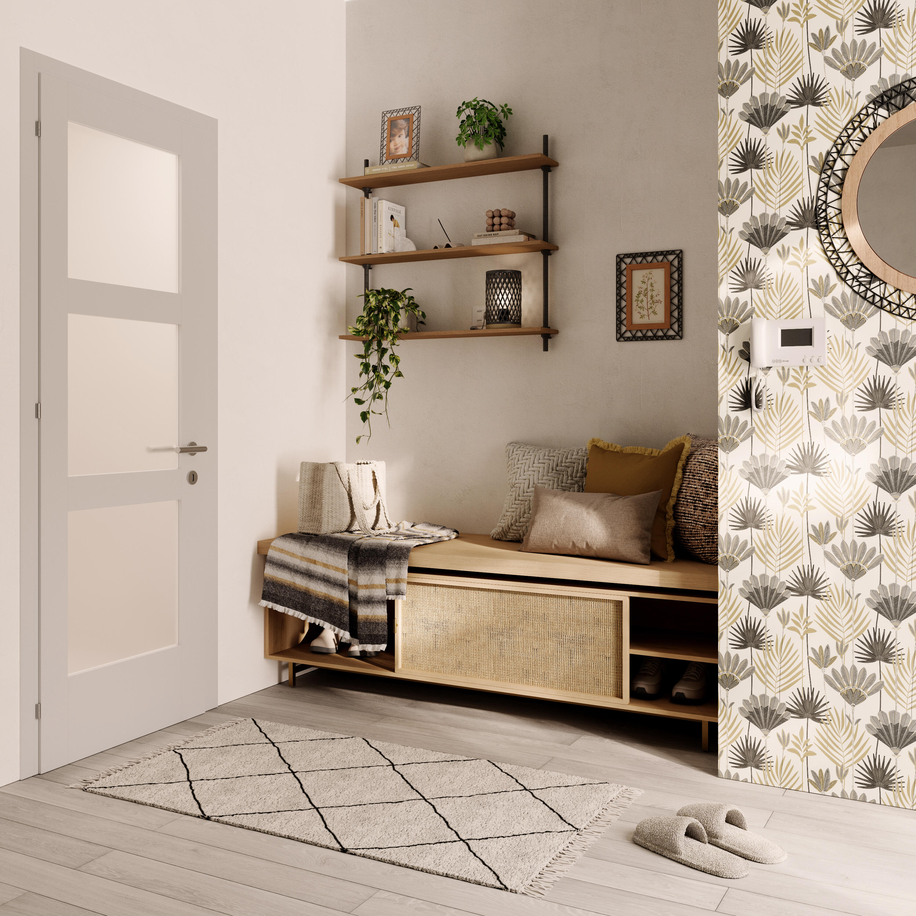 Candeeiro de mesa 23 cm 1 luz bambo preto Inspire Ninon - 13