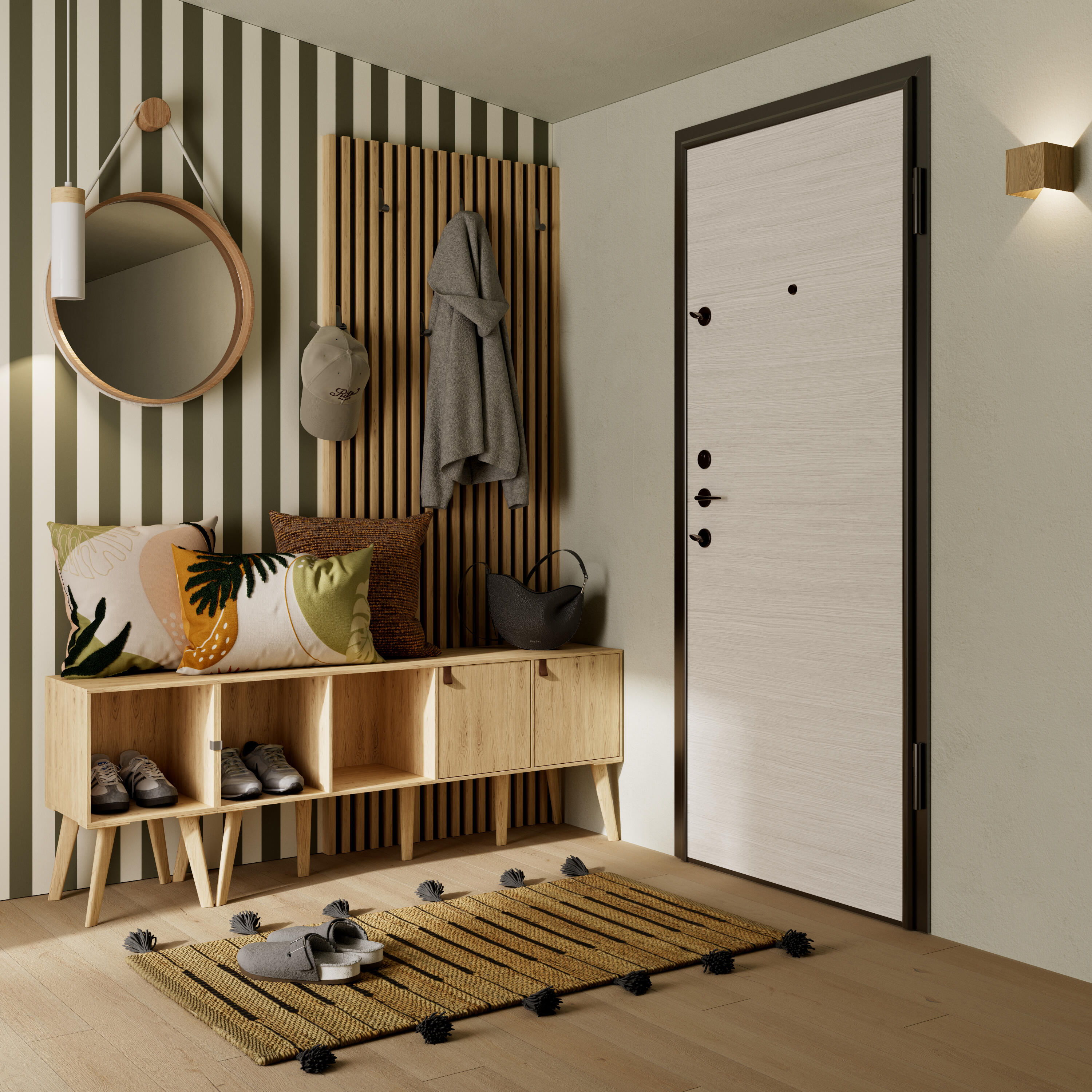 Espelho com moldura NORDIK CORD OAK 57 cm Inspire - 11