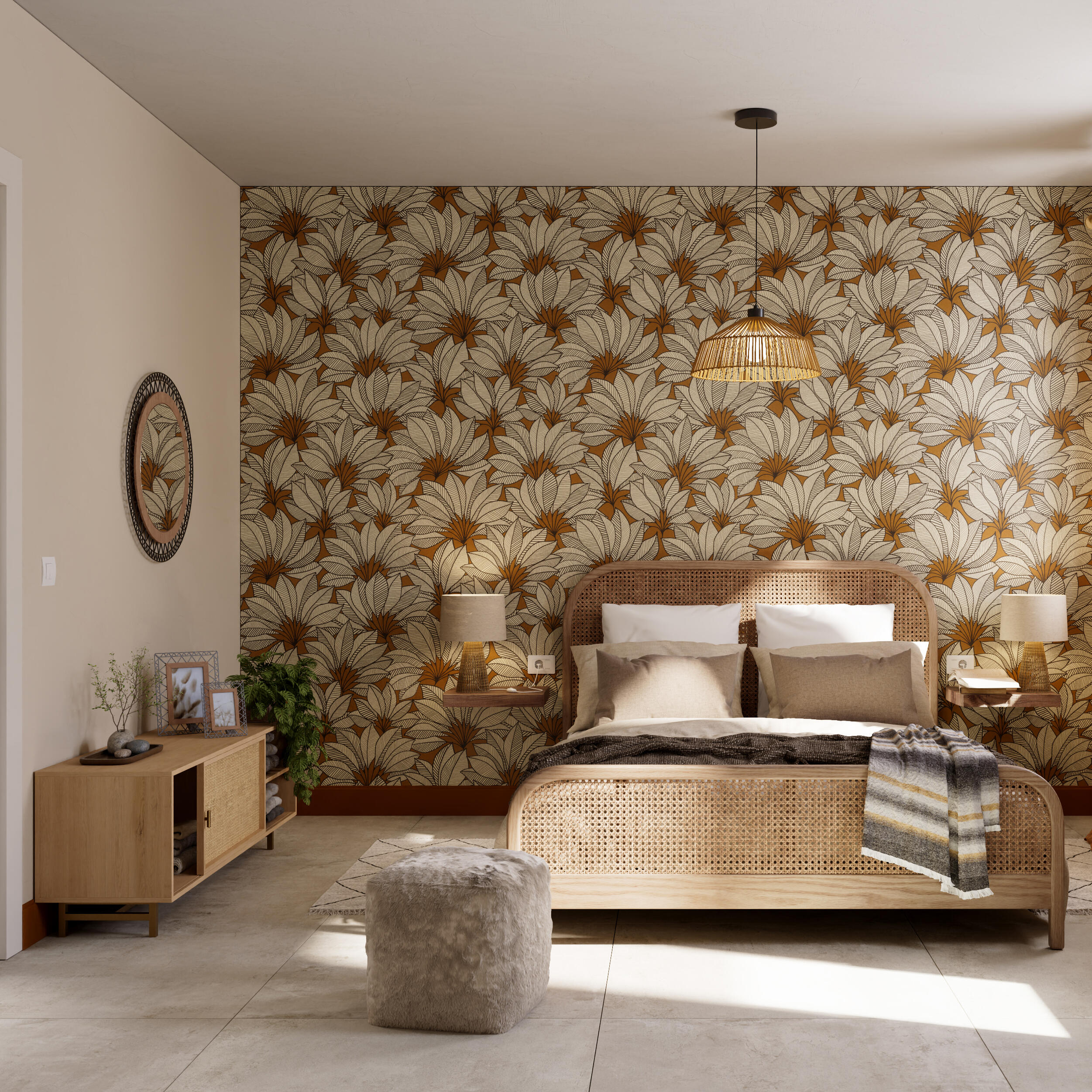 Candeeiro de teto suspenso MIKONA E27 1 luz D38cm branco corda inspire - 15