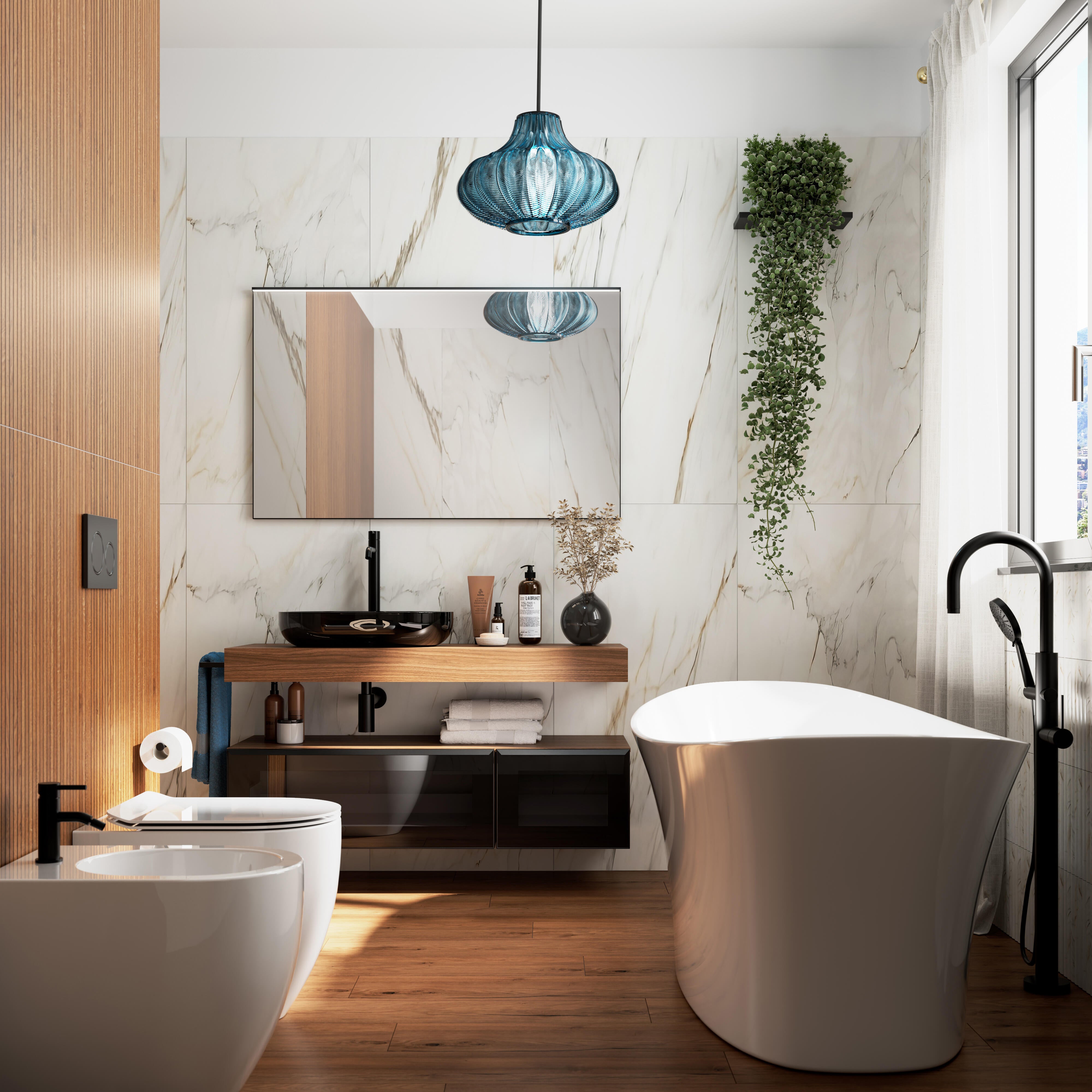 Piastrella da pavimento e rivestimento interno in gres porcellanato 60 x 120 cm rettificato smaltato bianco con venature dorate lappato Cala Gold traffico intenso (pei 4/5) Sp. 7 mm 1.44 mq - 2