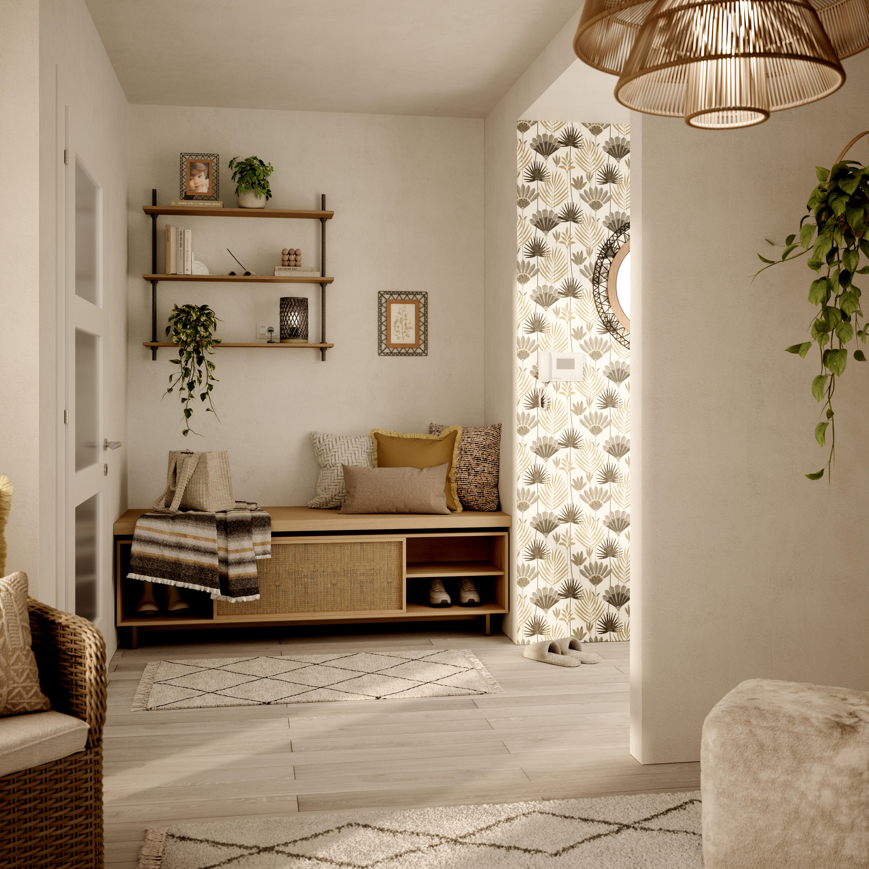 Candeeiro de mesa 23 cm 1 luz bambo preto Inspire Ninon - 11