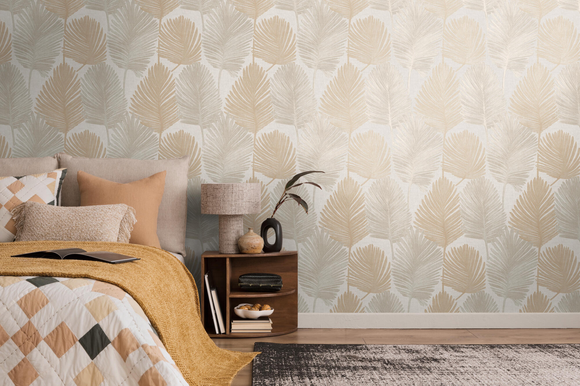 Papier peint intissé Algarve beige, cuivre, marron - 5