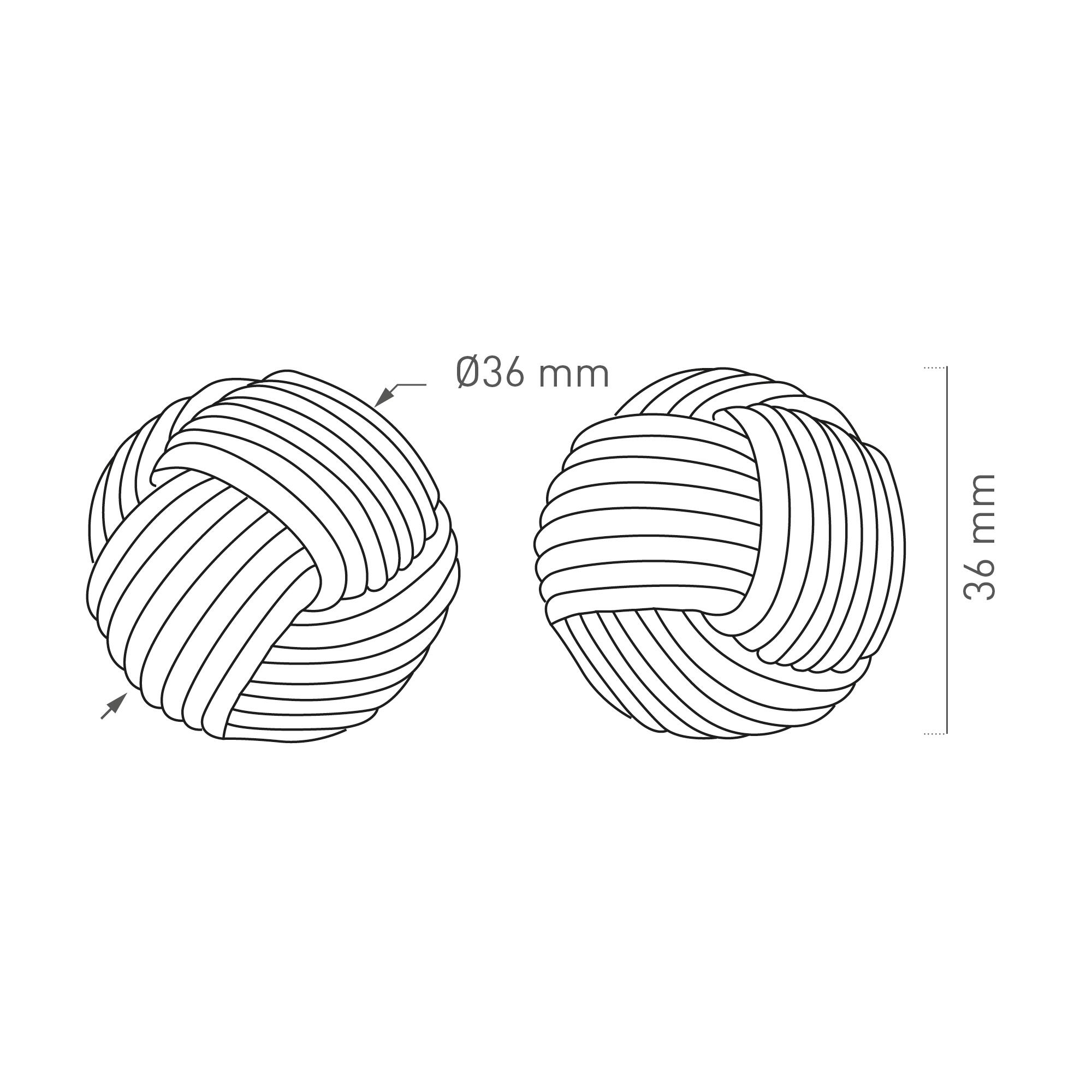 2 pomo de mueble NESU de cuerda natural d. 36mm - 2