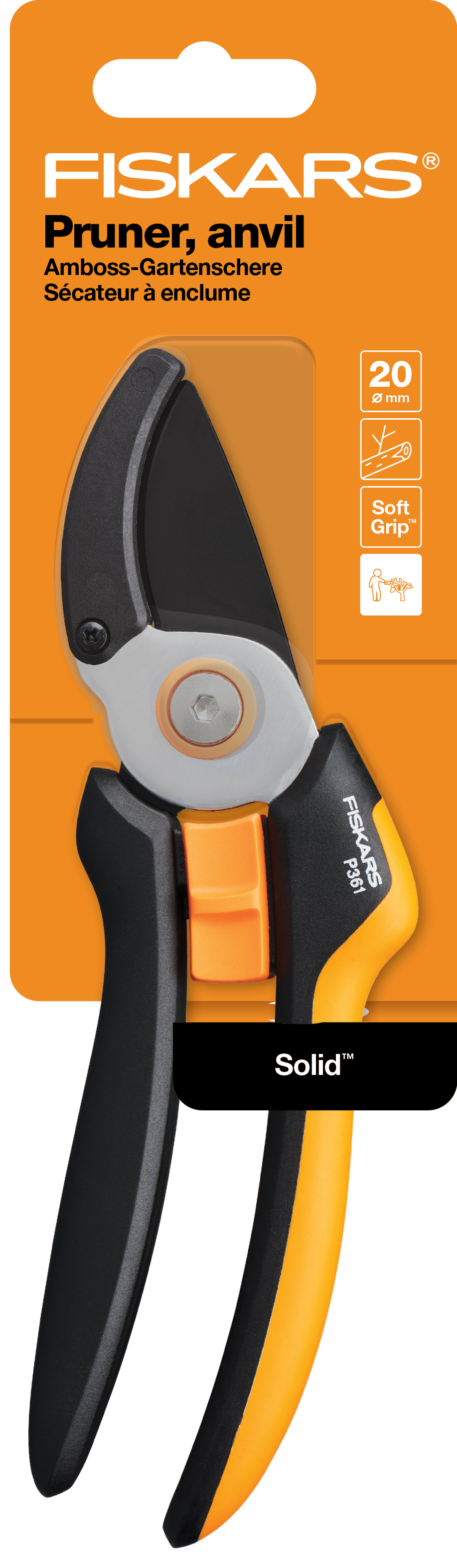 Sekator kowadełkowy do gałęzi P361 Solid Fiskars - 5