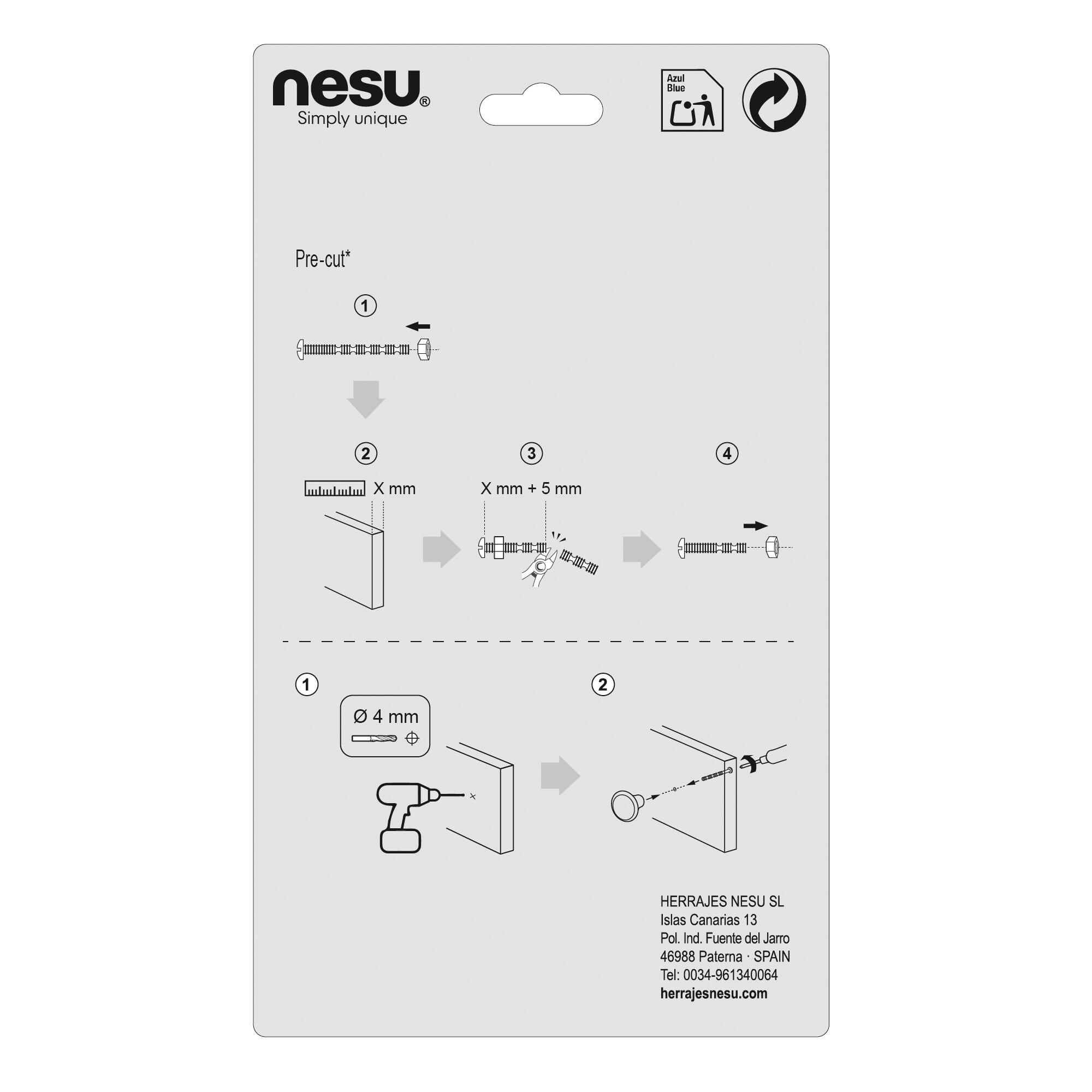 2 Puxadores para móvel Nesu ouro inca 30mm - 6