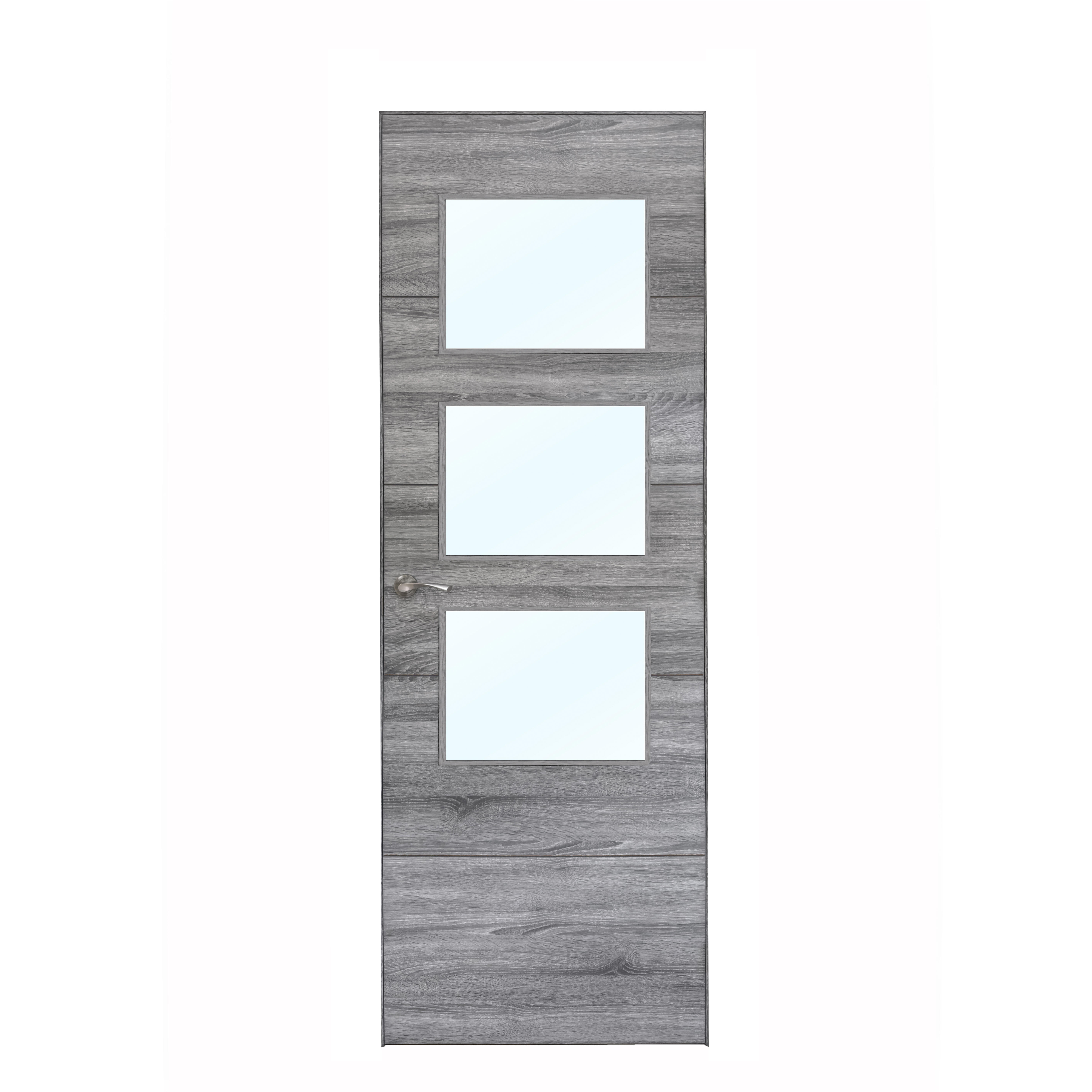 BLOCO DE PORTA CPL CINZA HORIZONTAL VT5 C/ ABERTURA PARA VIDROS 200X80CM DIREITA - 2