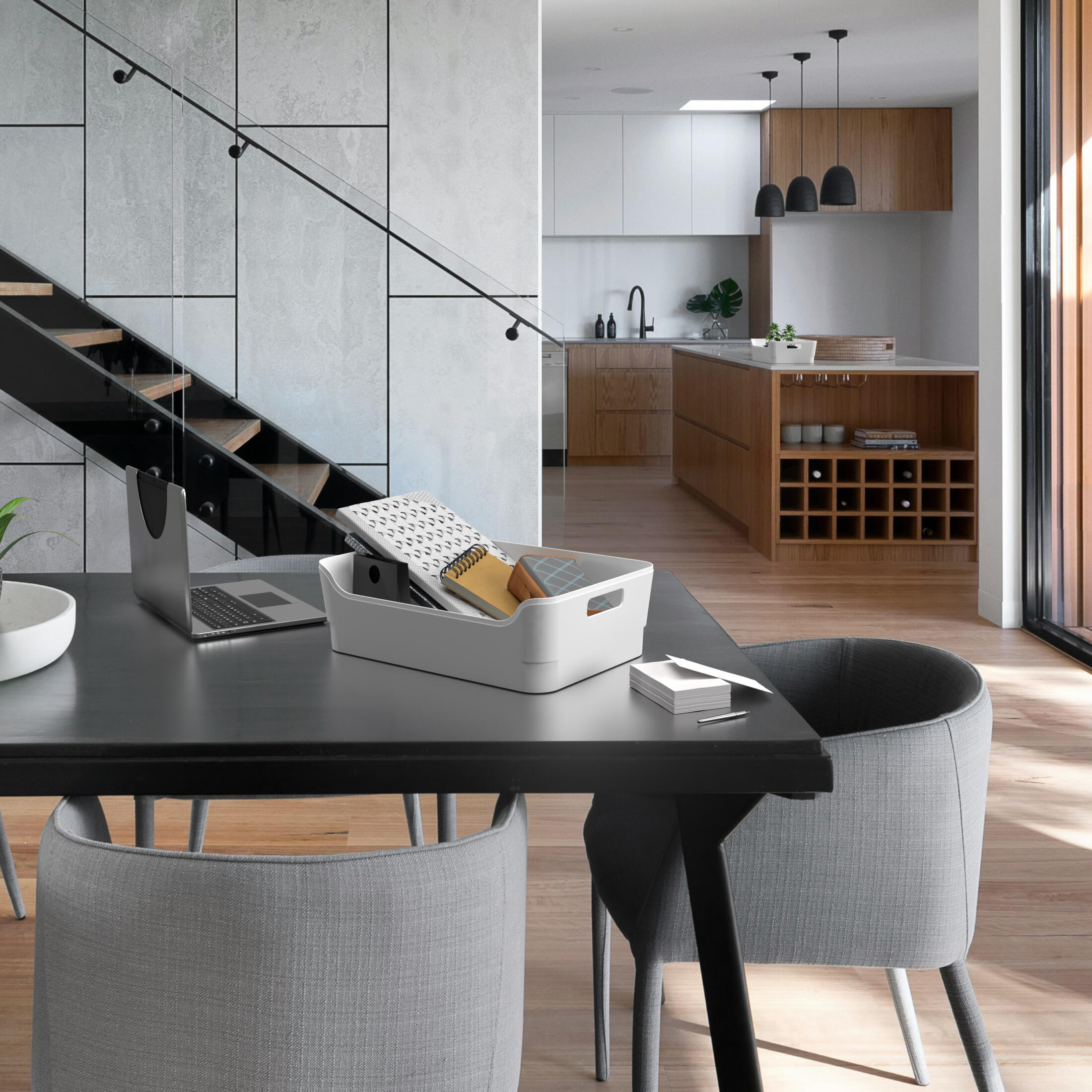 Scatola R-Shape Grande 8L L 23 x H 10 x P 34 cm bianco - 4