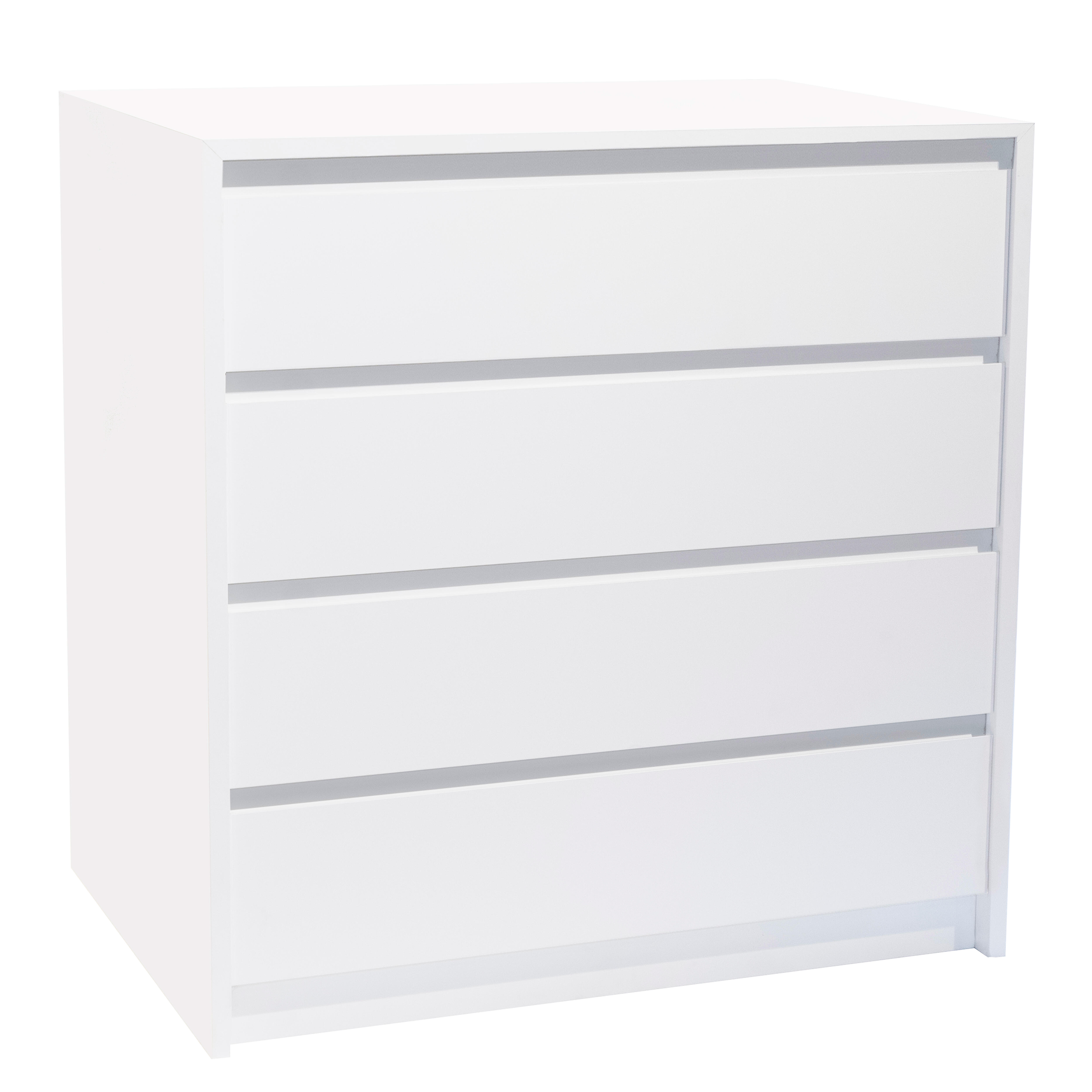 CAJONERA PARA ARMARIO MONTADA 4 CAJONES BLANCO 72X70X50CM - 3