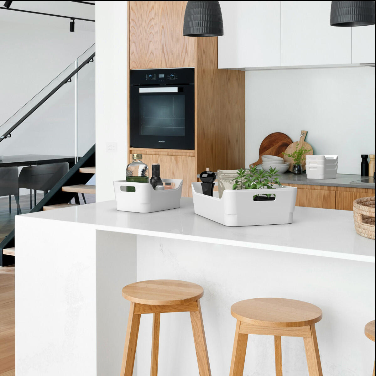 Scatola R-Shape Grande 8L L 23 x H 10 x P 34 cm bianco - 3