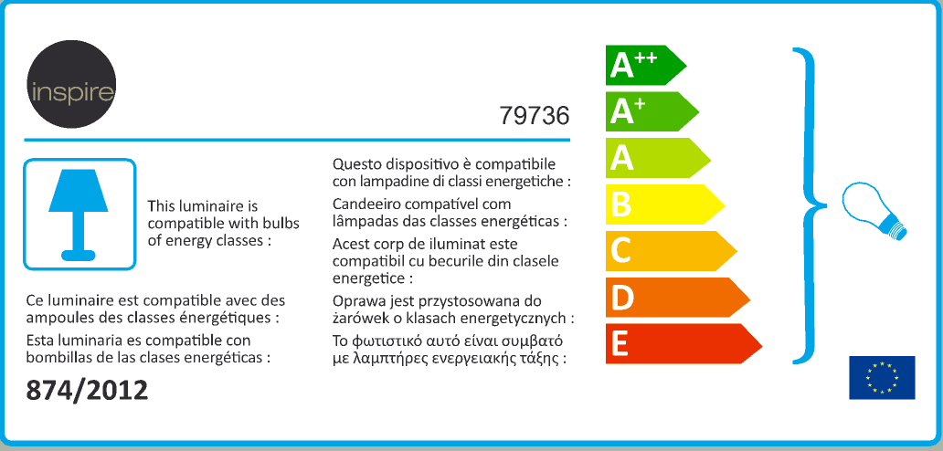Plafon Sitia 48 cm szary 3 x E27 Inspire - 5