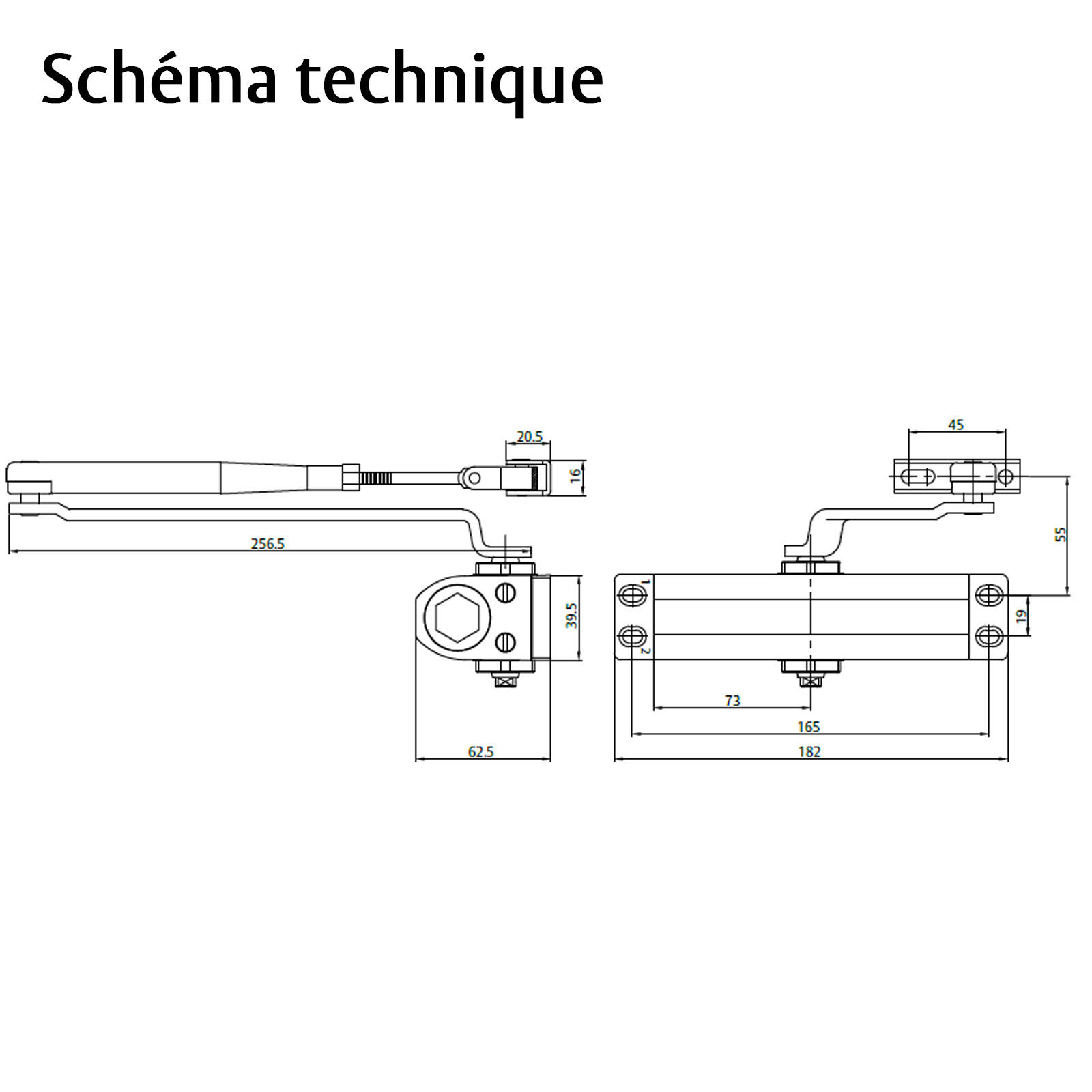 Ferme-porte à compas VACHETTE Dc 110/gd , aluminium verni - 3