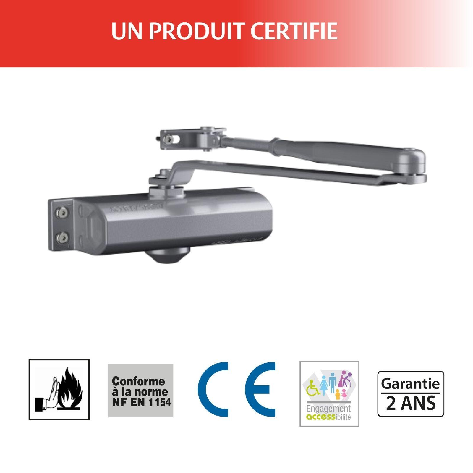 Ferme-porte à compas VACHETTE Dc 110/gd , aluminium verni - 5