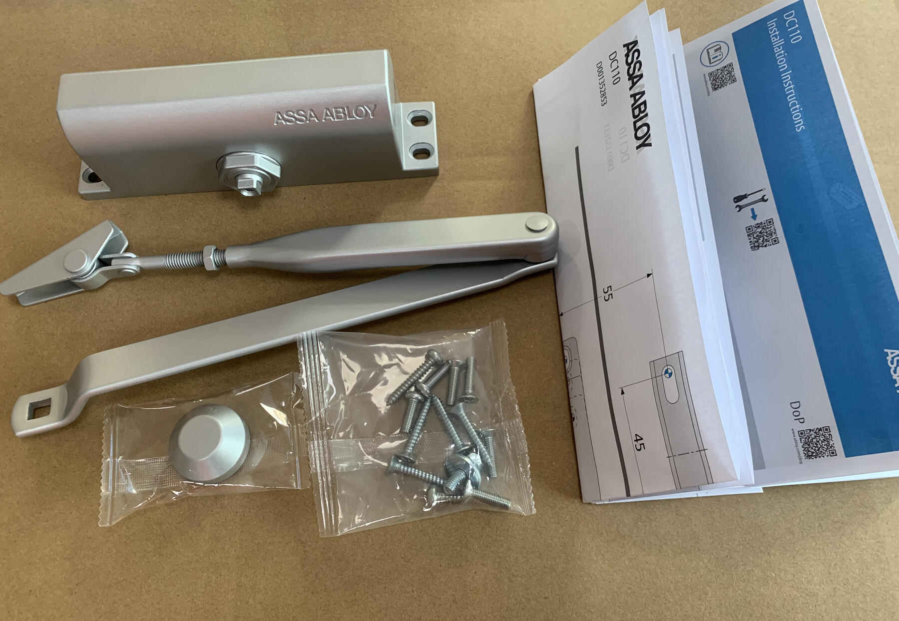 Ferme-porte à compas VACHETTE Dc 110/gd , aluminium verni - 2