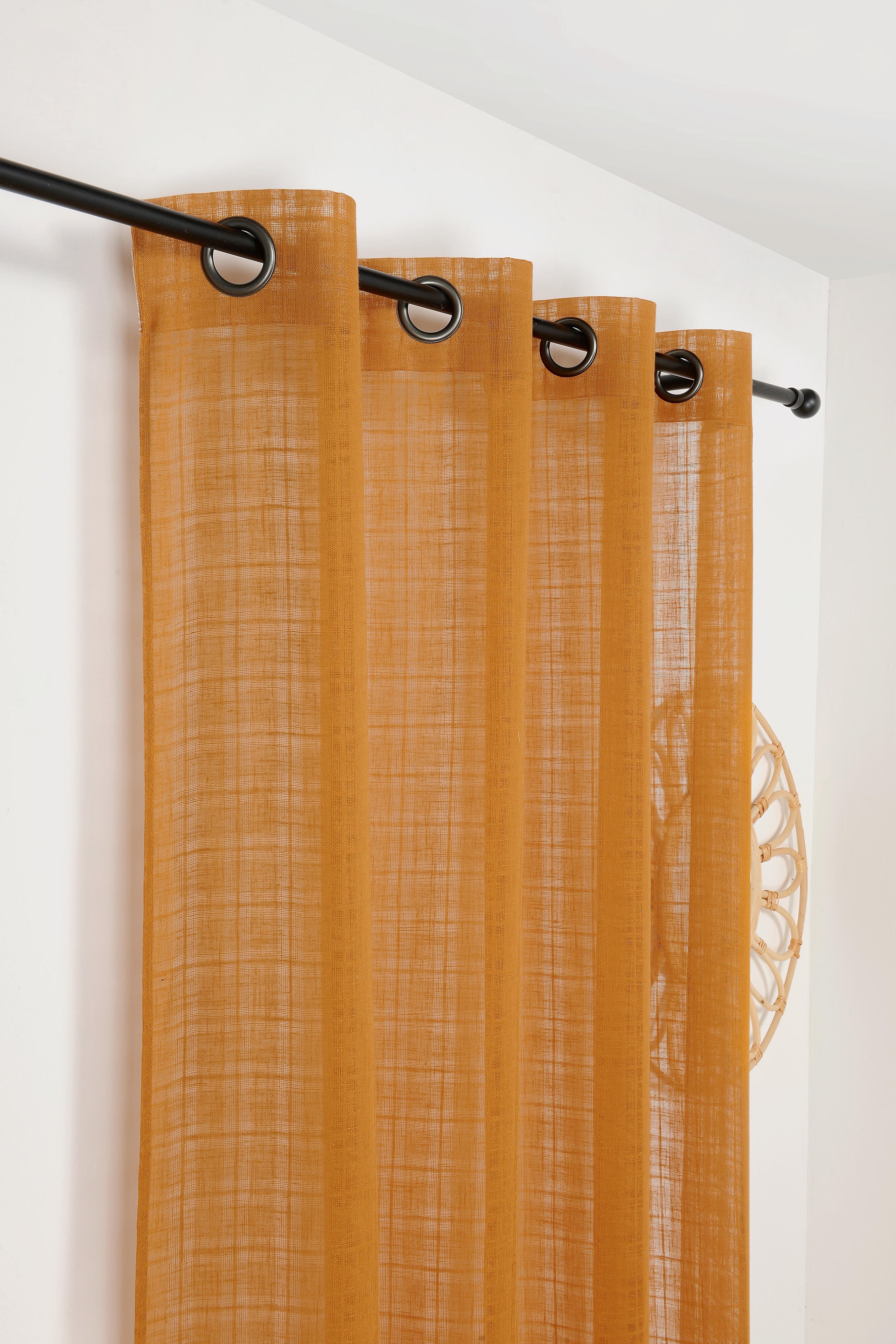 Voilage semi-transparent, Kelsch, orange H.260 x l.145 cm - 3