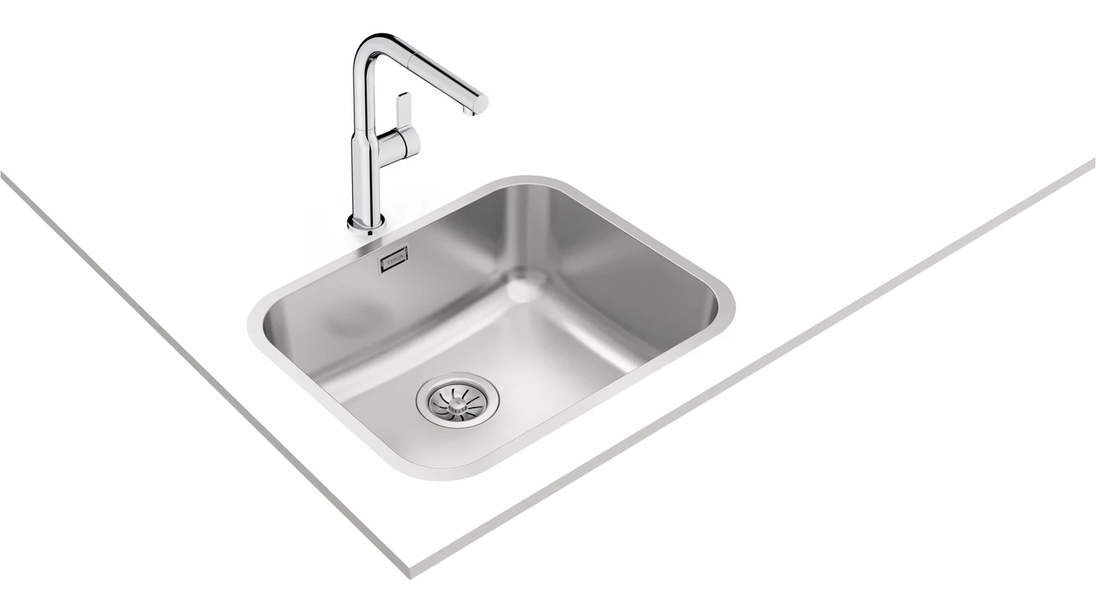 Lava-louça 1 cuba sem escorredor 54 x 44 cm inox cinza Teka - 7
