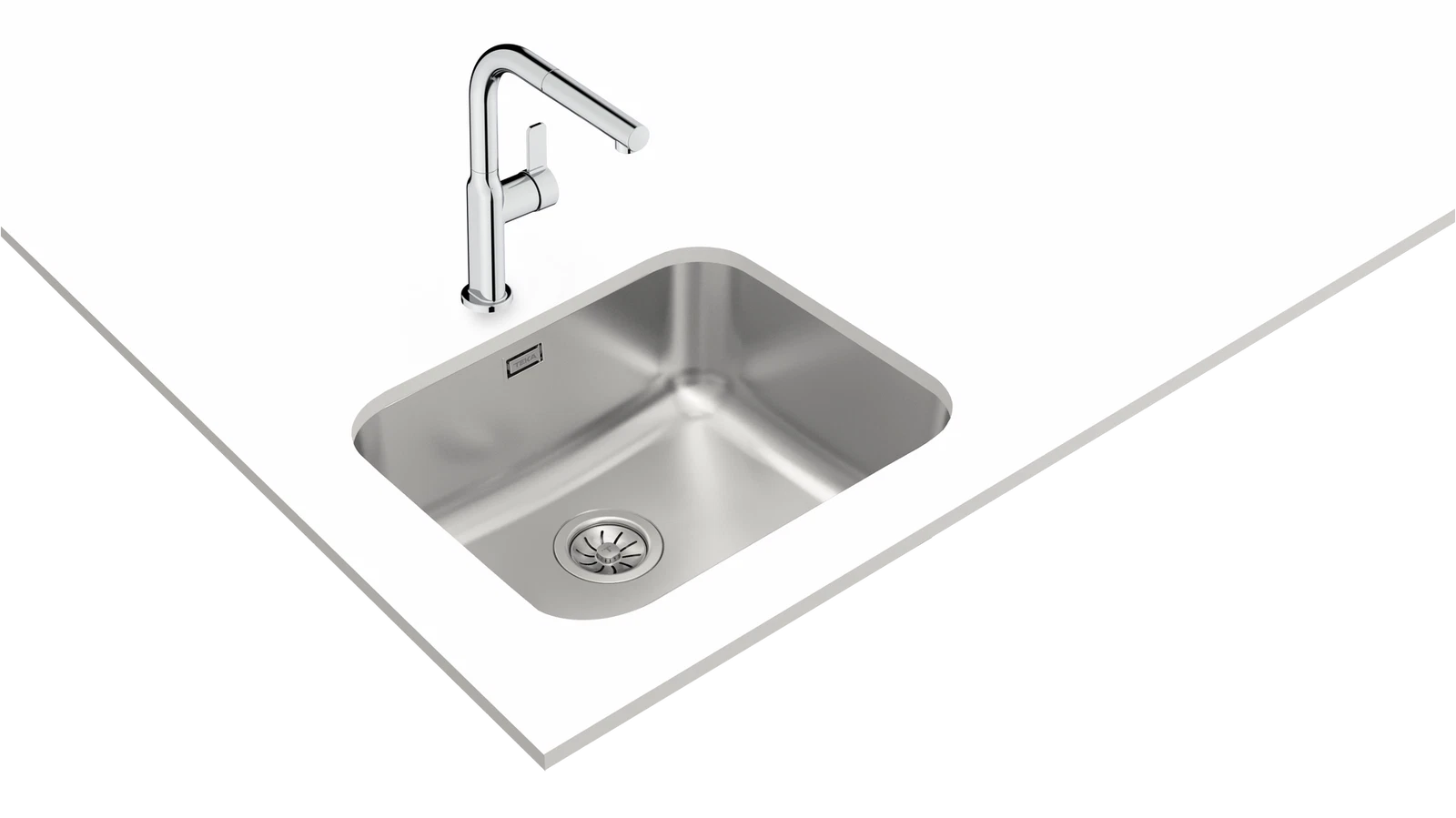 Lava-louça 1 cuba sem escorredor 54 x 44 cm inox cinza Teka - 3