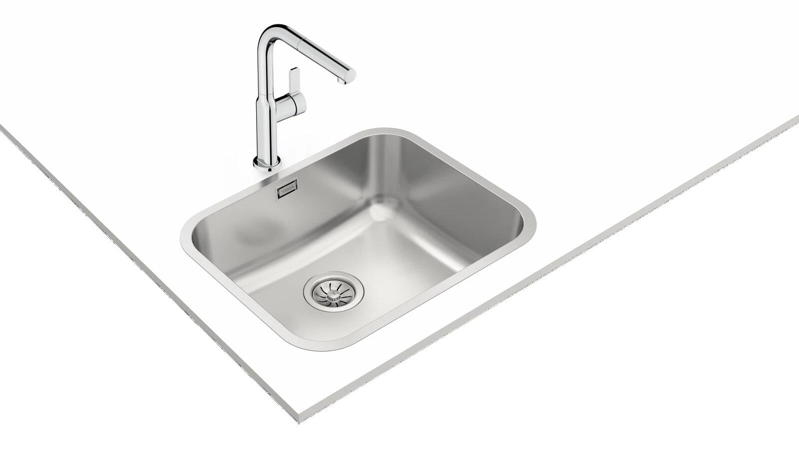 Lava-louça 1 cuba sem escorredor 54 x 44 cm inox cinza Teka - 2