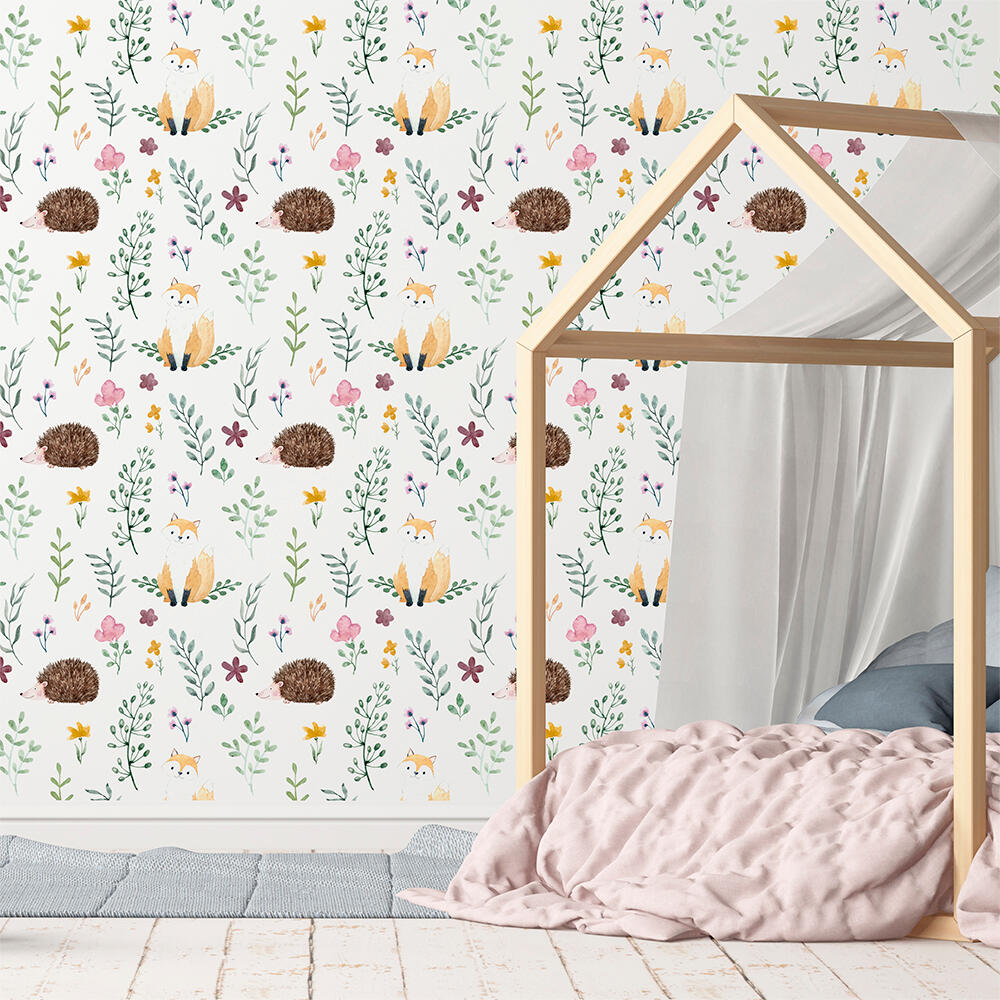 Papel pintado vinilo adhesivo infantil country friends multicolor motif 129cmx2.6m lavable apto para cocinas o baños