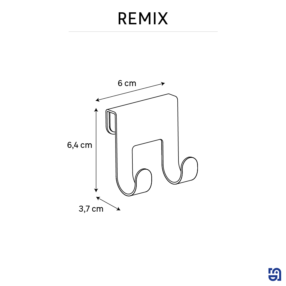 Crochet noir à suspendre à la paroi de douche Remix SENSEA - 4