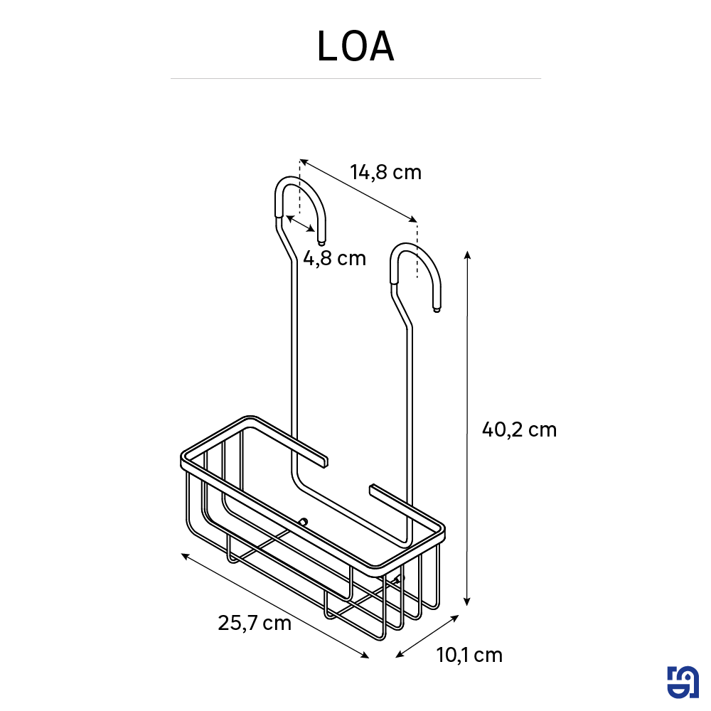 Etagère de douche or à suspendre au mitigeur loa SENSEA - 4