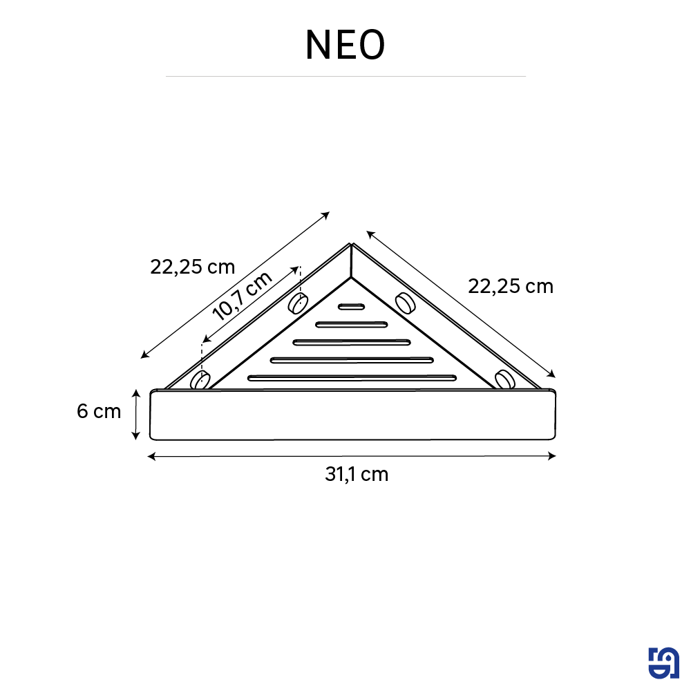 Organizador de ducha Neo negro 31.11x6x22 cm - 3