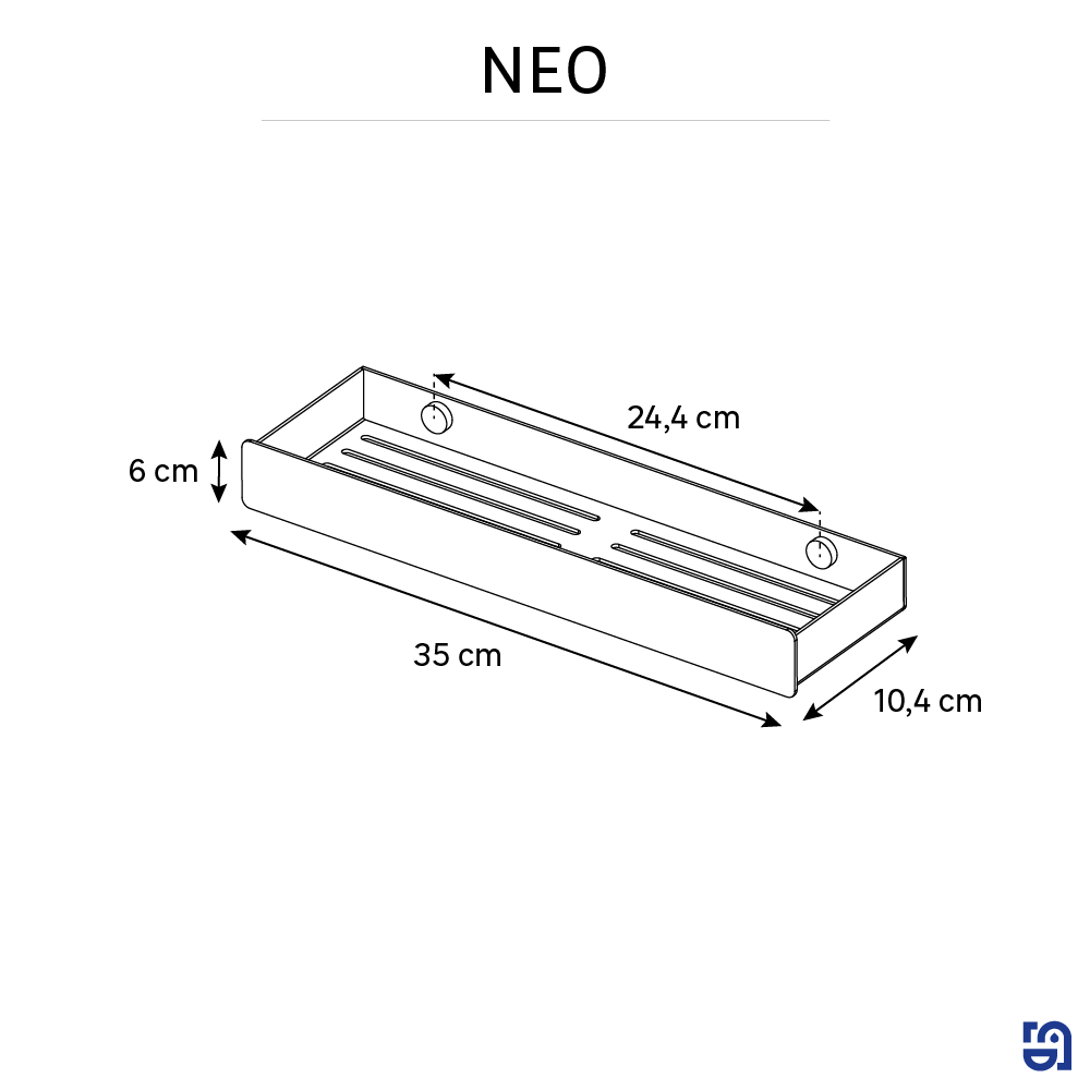 Prateleira de duche preto Neo Sensea - 7