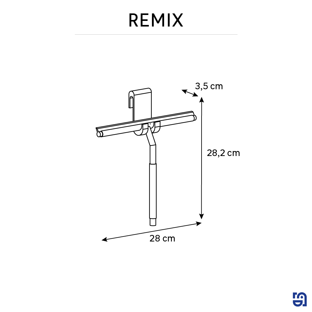 Raclette pour porte de douche à suspendre Remix chrome - 3