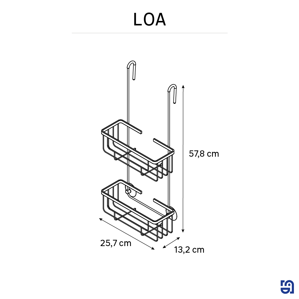 Etagère de douche or à suspendre à la paroi de douche loa SENSEA - 3