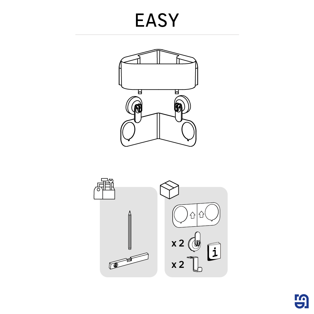Etagère de douche d'angle blanche à ventouser au mur easy SENSEA - 3