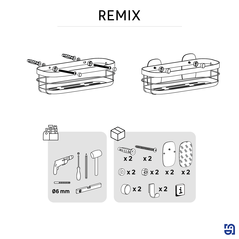 Cesto de duche preto Remix Sensea - 10