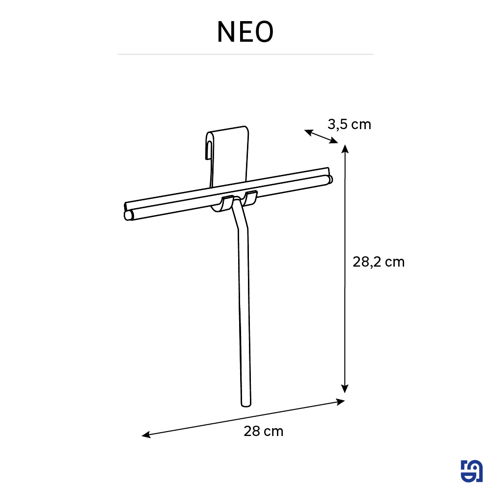 Raclette pour porte de douche à suspendre Neo noir - 2