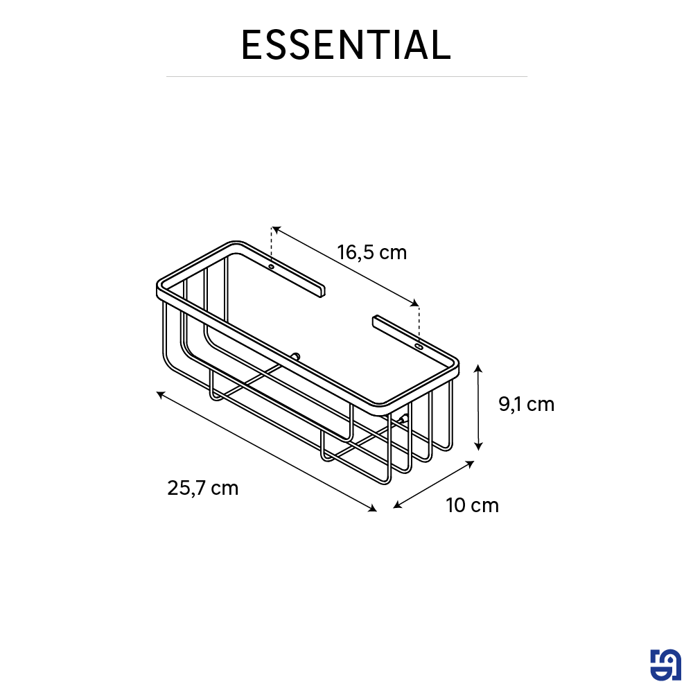 Cesto de duche cromado Essential Sensea - 7