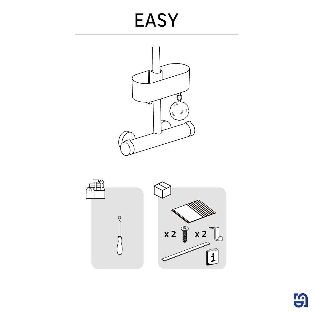 Organizador de ducha Easy blanco 25.6x10.6x10.6 cm - 8