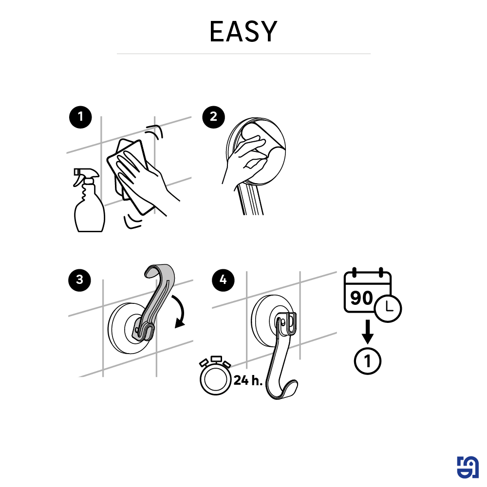 Cabide com ventosa branco Easy Sensea - 5