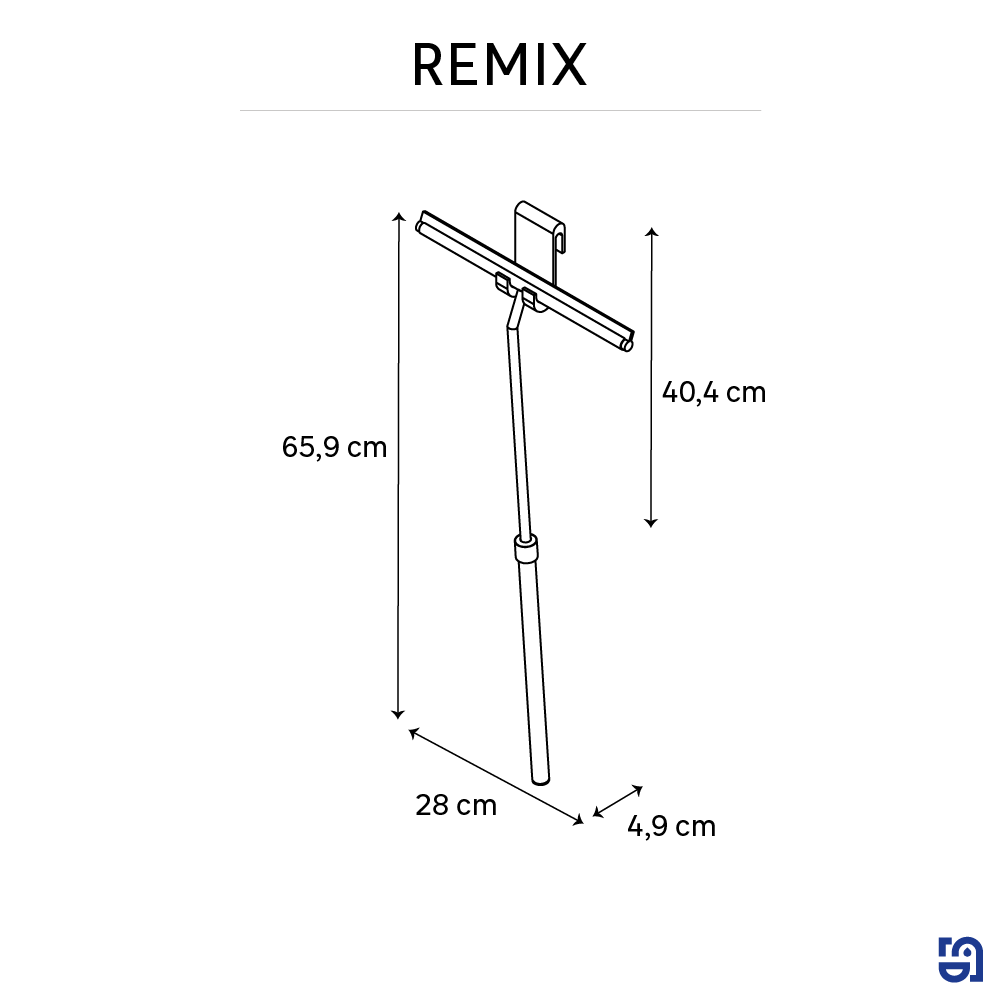 Raclette pour porte de douche à suspendre Remix chrome - 3