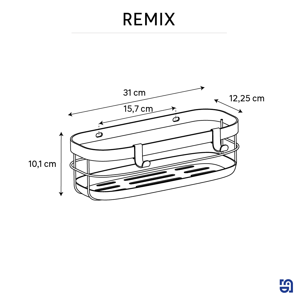 Cesto de duche preto Remix Sensea - 9