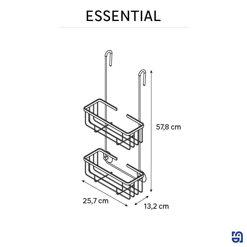 Cesto de duche para pendurar cromado Essential Sensea - 7