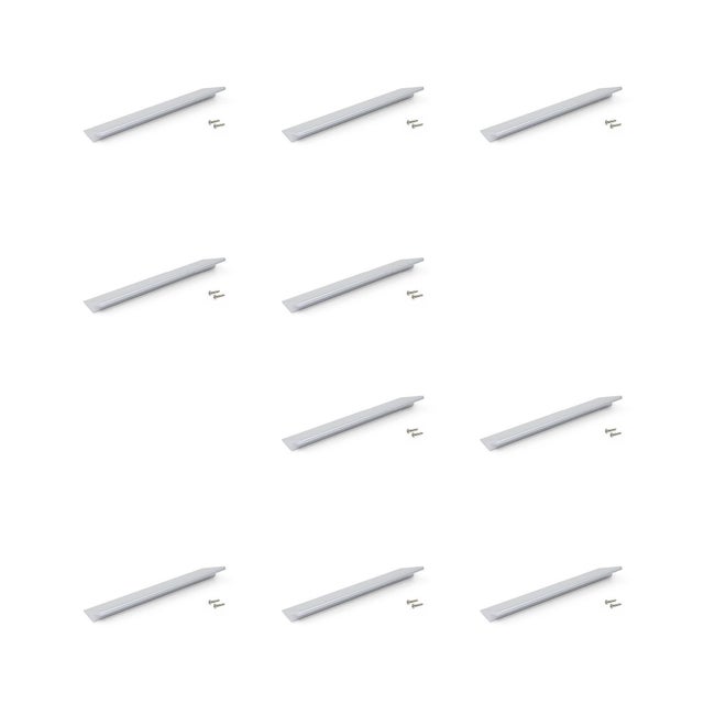 10 Tiradores de mueble EMUCA Torrent gris / plata distancia entre eje 96 mm