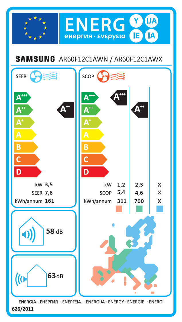Unità interna condizionatore SAMSUNG 12000 BTU inverter WIFI A++/A+++ serie WINDFREE COMFORT S2 - 2