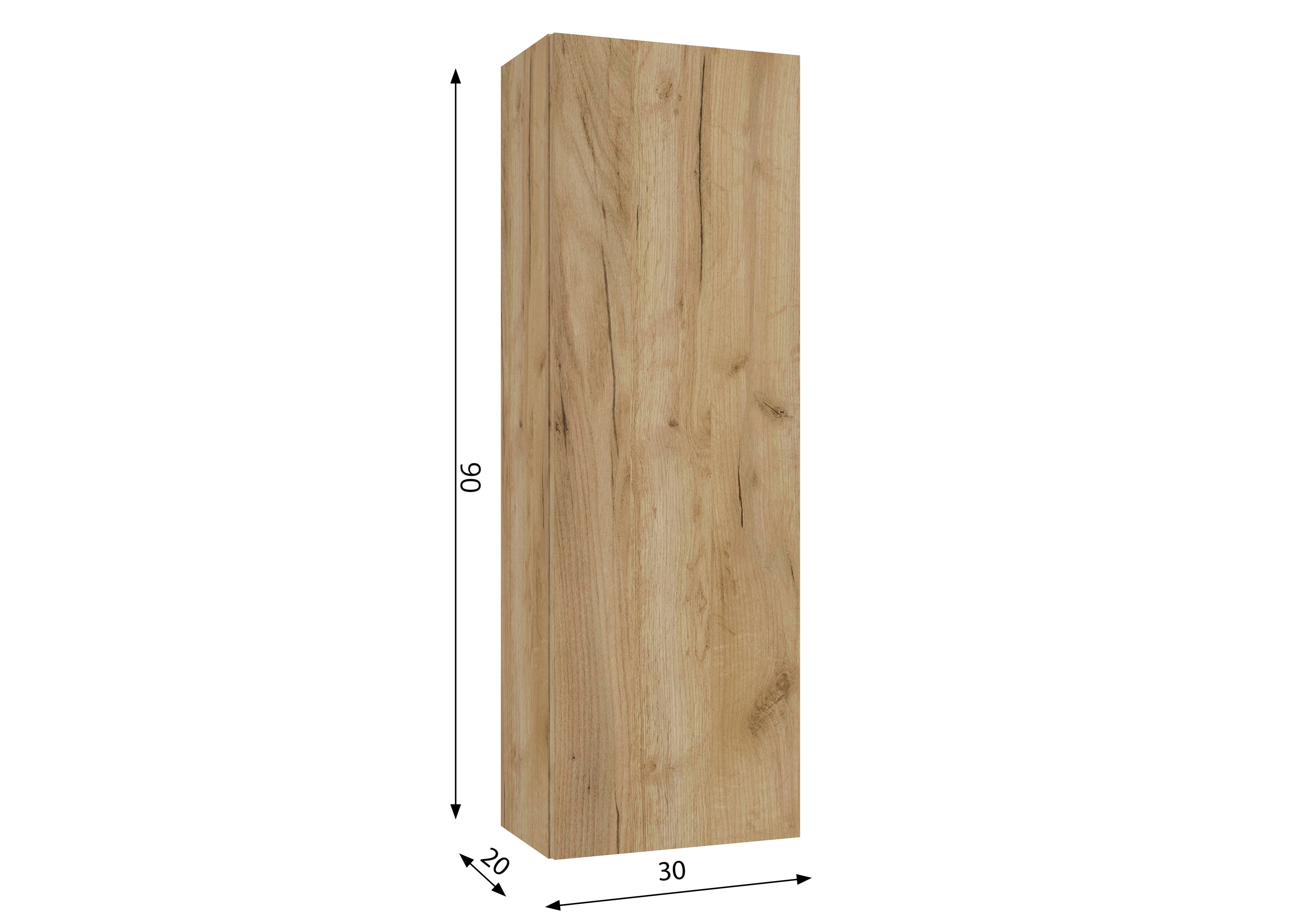 Szafka łazienkowa wisząca 30x20x90 cm Duo Dąb złoty Defra - 4