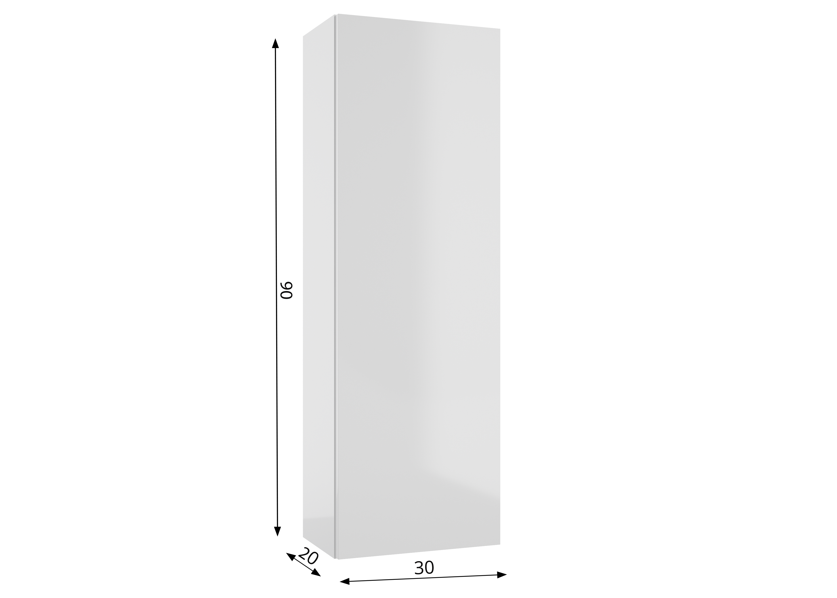 Szafka łazienkowa wisząca 30x20x90 cm Duo biała połysk Defra - 4