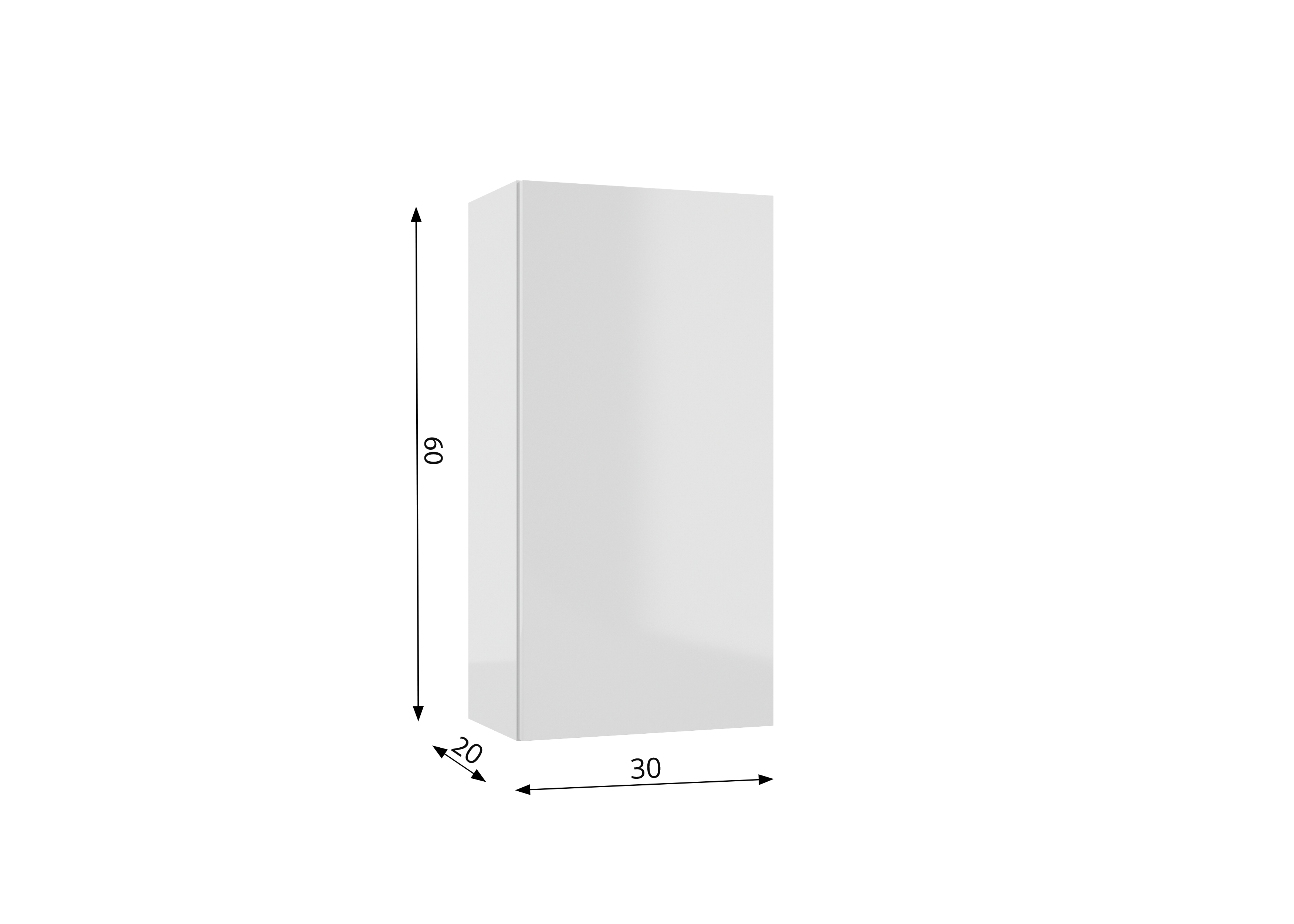 Szafka łazienkowa wisząca 30x20x60 cm Duo biała połysk Defra - 4