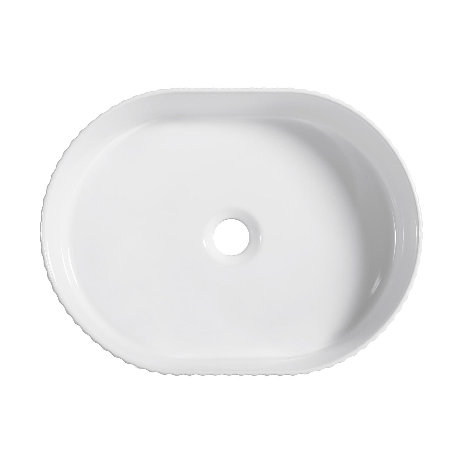Vasque à poser céramique ovale Ena H.12 x l.49 x P.36.5 cm blanc satiné - 5