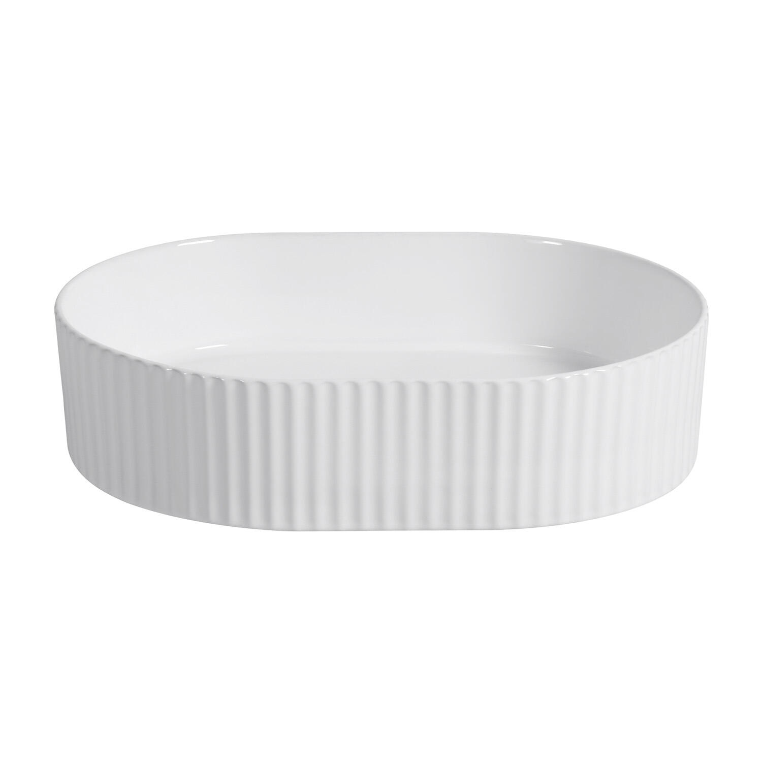 Vasque à poser céramique ovale Ena H.12 x l.49 x P.36.5 cm blanc satiné - 4