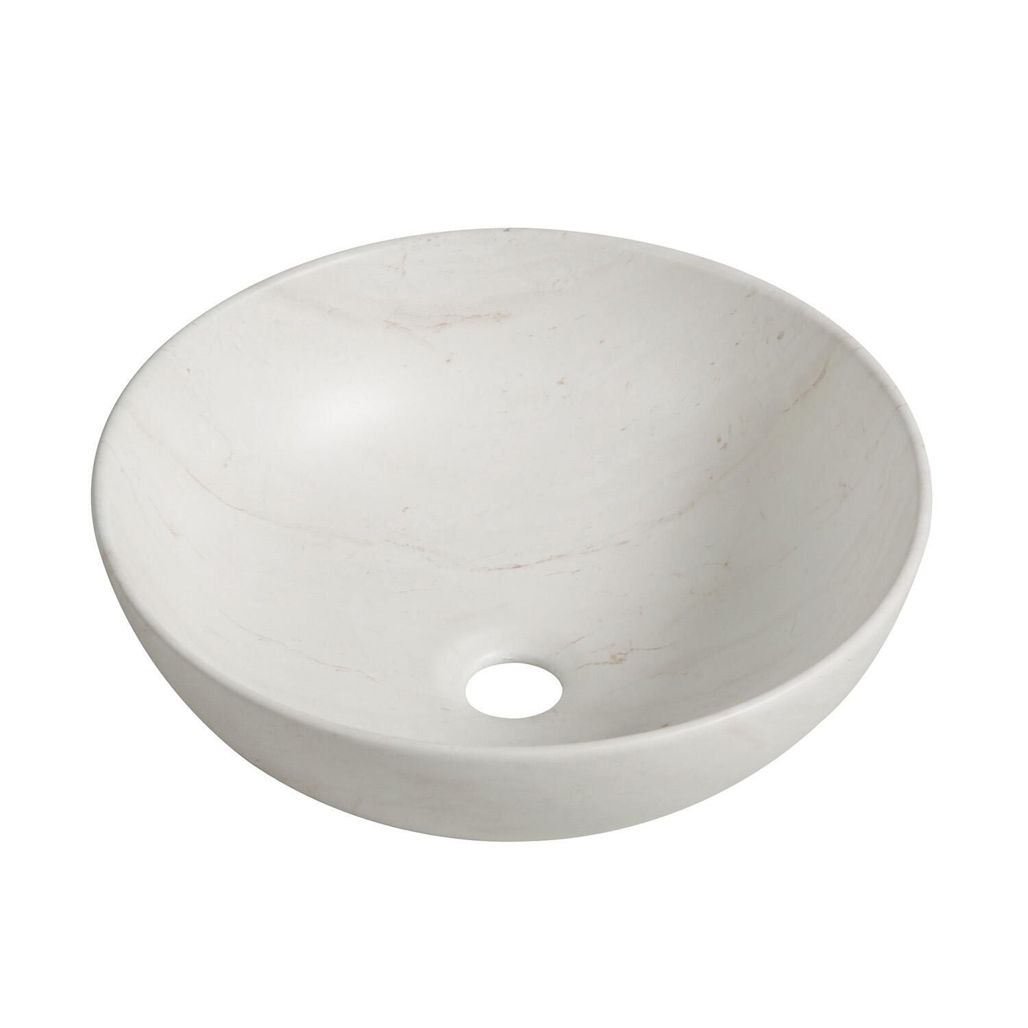 Vasque à poser céramique rond Roma H.14 x Diam.39.5 cm beige mat - 2