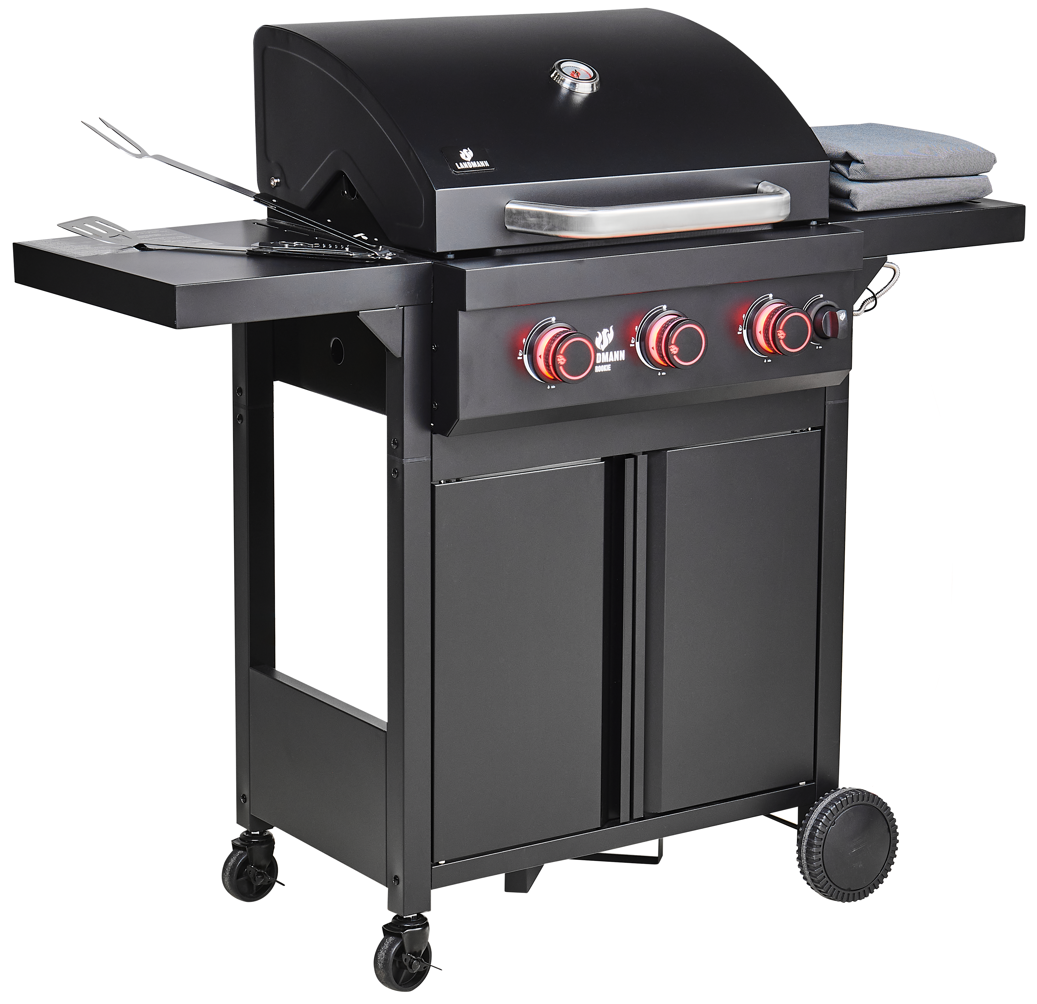 Grill gazowy 12 kW HERON COOK 3+1 płyta żeliwna + reduktor  + pokrowiec + mutlitool LANDMANN - 8